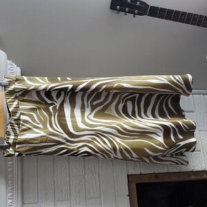 Women's Haver & Blair London Midi Zebra Pattern Skirt Size S Fairy Boho Whimsy